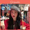 Elegant Houndstooth Cotton Beret For Women Trendy Retro Style Hat For Fall And Winter