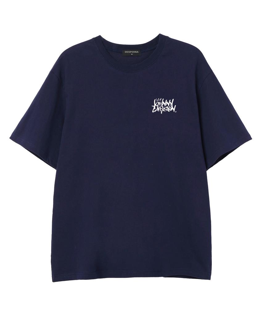 JOHNNY CARSON Classic Graffiti Logo Short Sleeve T-Shirt (Jcss102) Navy (Type A)