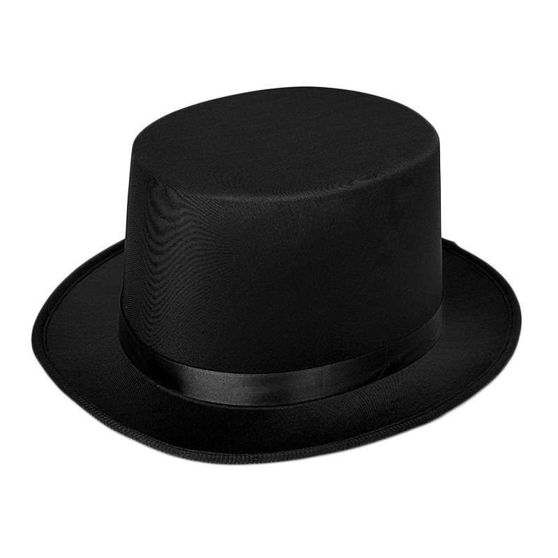 Elegant Green & Black Top Hat with Gold Powder for Adults & Kids, Unisex Magician & Jazz Style.