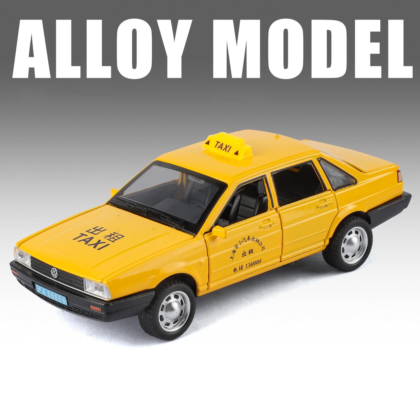 

1:32 Volkswagen Santana Taxi Alloy Diecast Model Car Home Decoration Collectibles Miniature High Simulation Vehicle Holiday Gift жёлтый