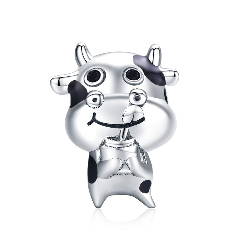 Wostu Animal Charm Copper Koala Fox Bear Beads Cow Panda Rabbit Pendant Fit Original Bracelet Diy Jewelry For Women