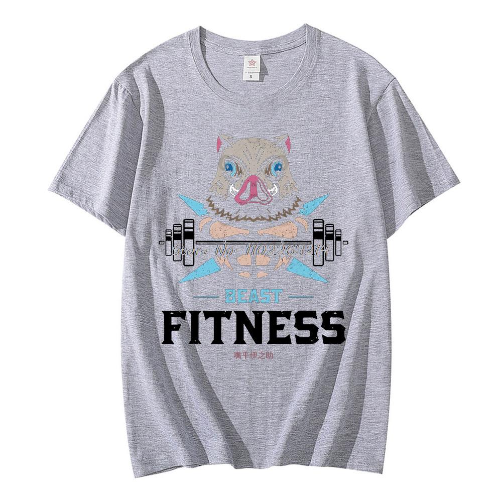 Harajuku Men's Tshirt Summer Unisex Short Sleeve T Shirt Anime Funny Print Beast Fitness Hashibira Inosuke T-shirt