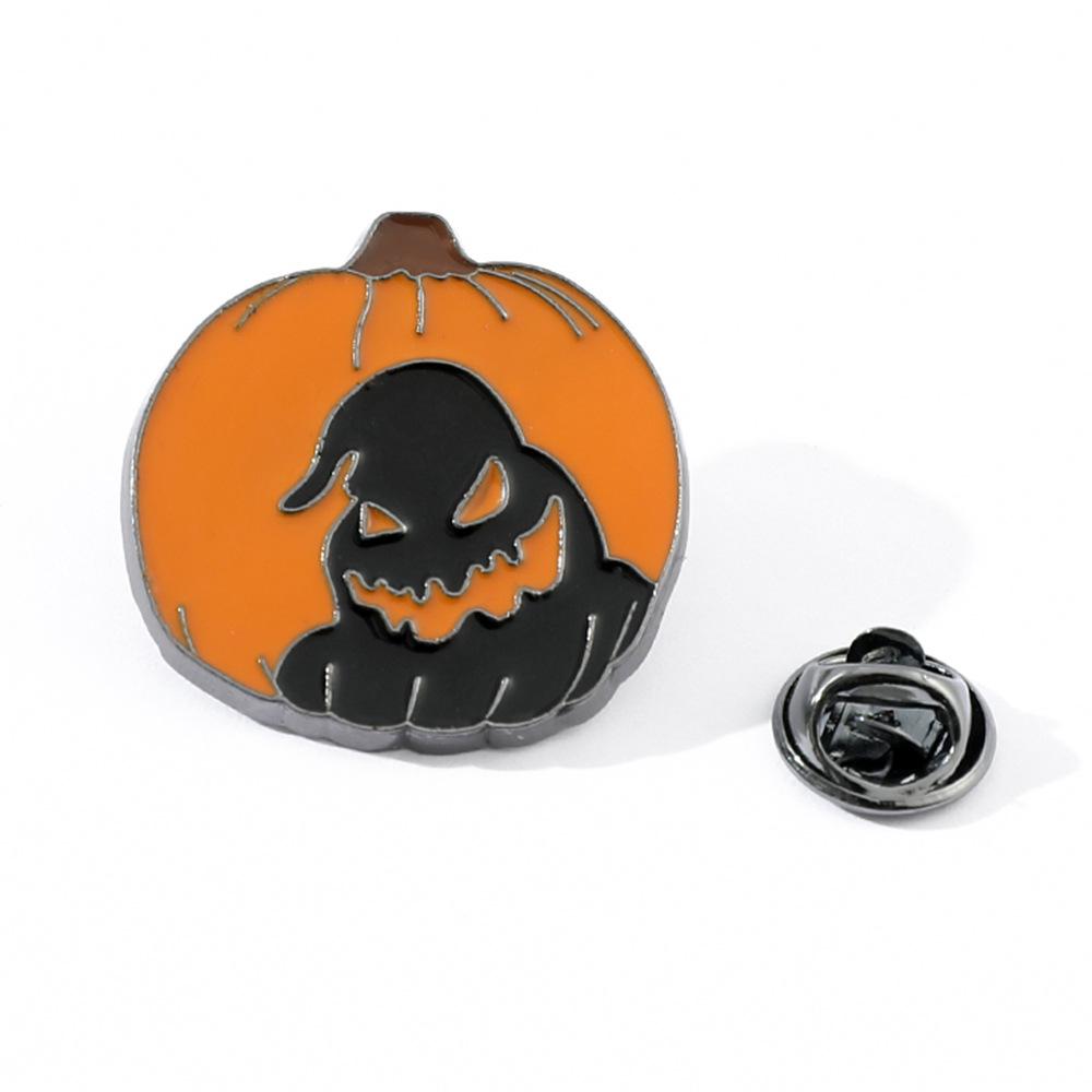 Halloween Brooch, Christmas Eve Horror, Wizard Hole Pumpkin Head Jack Personality Alloy Enamel Ornament Badge