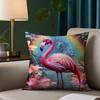 Flamingo Pillow Case Square Double-Sided Printing Sofa Cushion Cover Bedroom Bedside Pillowcover