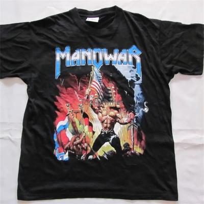 Manowar לוחמי העולם חולצת טי וינטג' 2002 100% כותנה מידה