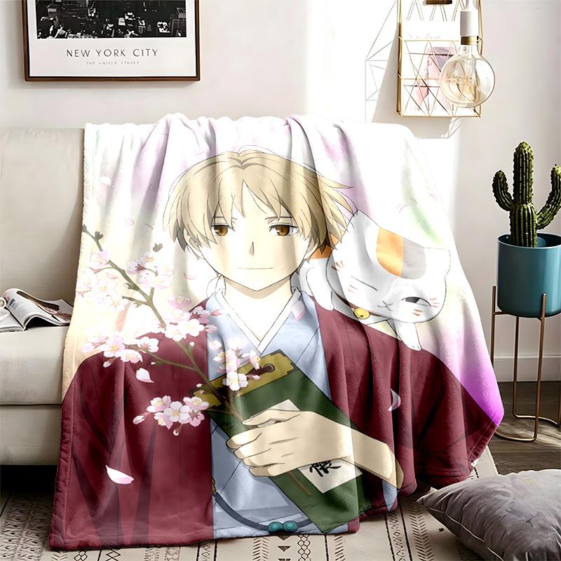 Natsume's Book of Friends Theme Blanket Suitable For The Sofa Camping And Travel Made Of Soft Flannel Material An Ideal Gift For Occasions Such As Bir