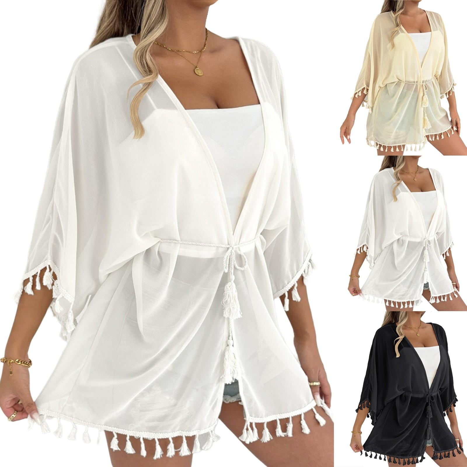 

Женская повседневная модная рубашка на шнуровке с кисточками M