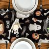 Anti-Slip Table Runner Ghost Pumpkin Bat Placemat Horror Tablecloth  Dining Table
