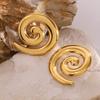 European and American Stainless Steel Plated 18k Gold Thread Stud Earrings Metal Non-fading Earrings Titanium Steel