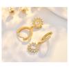 Sunflower Shaped 925 Silver Needle Gold Plated Zircon Earrings For Women