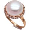 585 Russian Purple Gold Inlaid Pearl Live Ring Temperament Luxury Rose Gold Plated Color Gold Ring