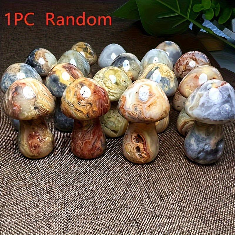 2025 Striped Ice Agate Mushroom Crystal