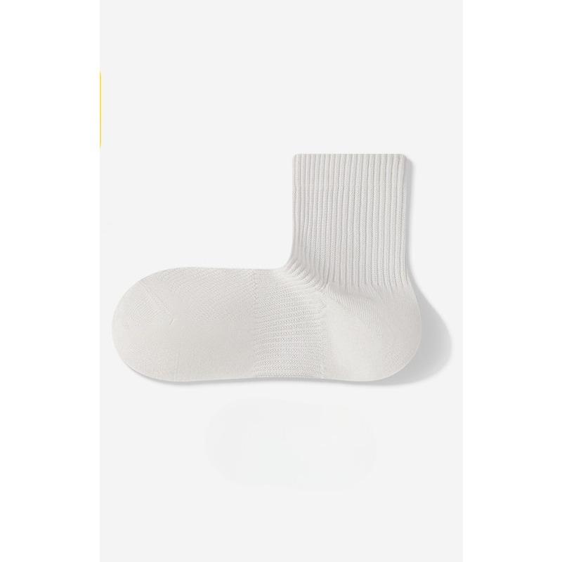 Spring and Summer Pure Cotton Mid-calf Socks for Women, Mesh Breathable, Thin, Antibacterial and Deodorizing Sports Cotton Socks