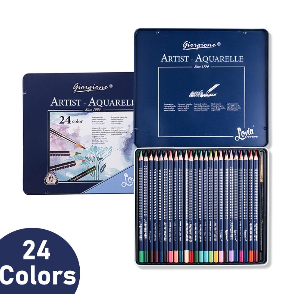 Professional 12/24/36 Colors Pencil Set Wooden Water Soluble Sketching Pencils Artist