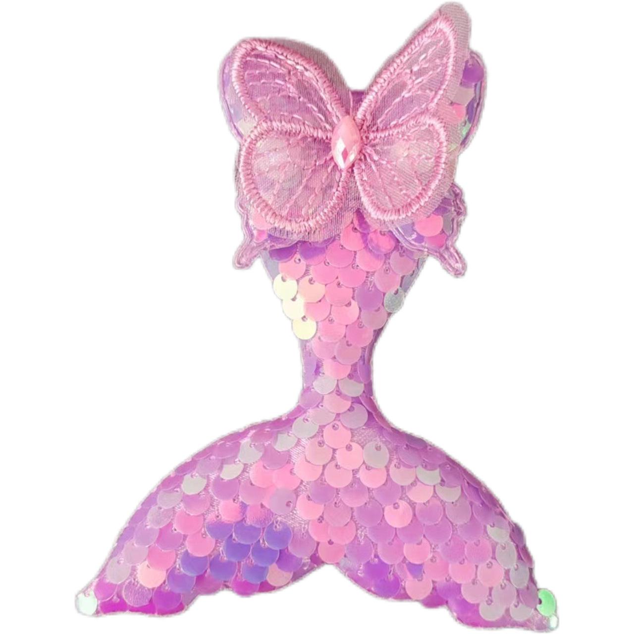 Sequin Butterfly Mermaid Fishtail Hair Clip for Kids - Cute Princess Hair Accessory светло-фиолетовый