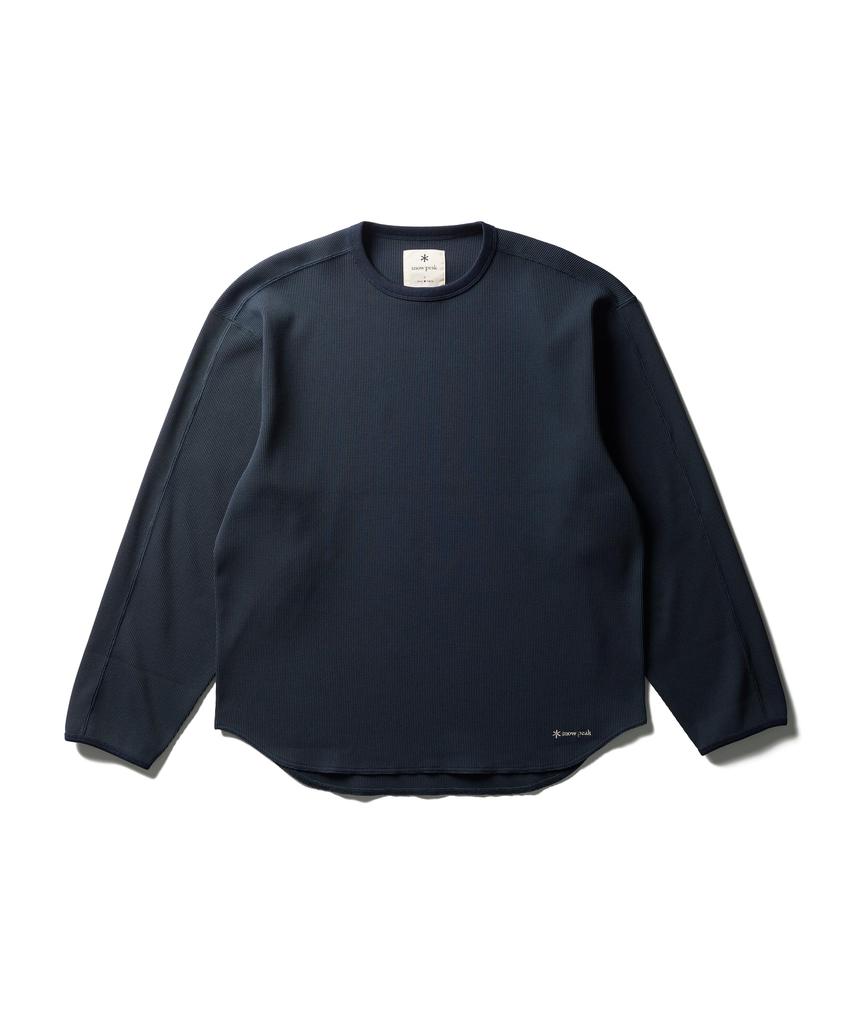 Snow Peak Dry Waffle Long Sleeve Cut and Long Sleeve and Dark Size L T-Shirt CS-26SU001, Sew, T-Shirt, Men's Women's, Navy,