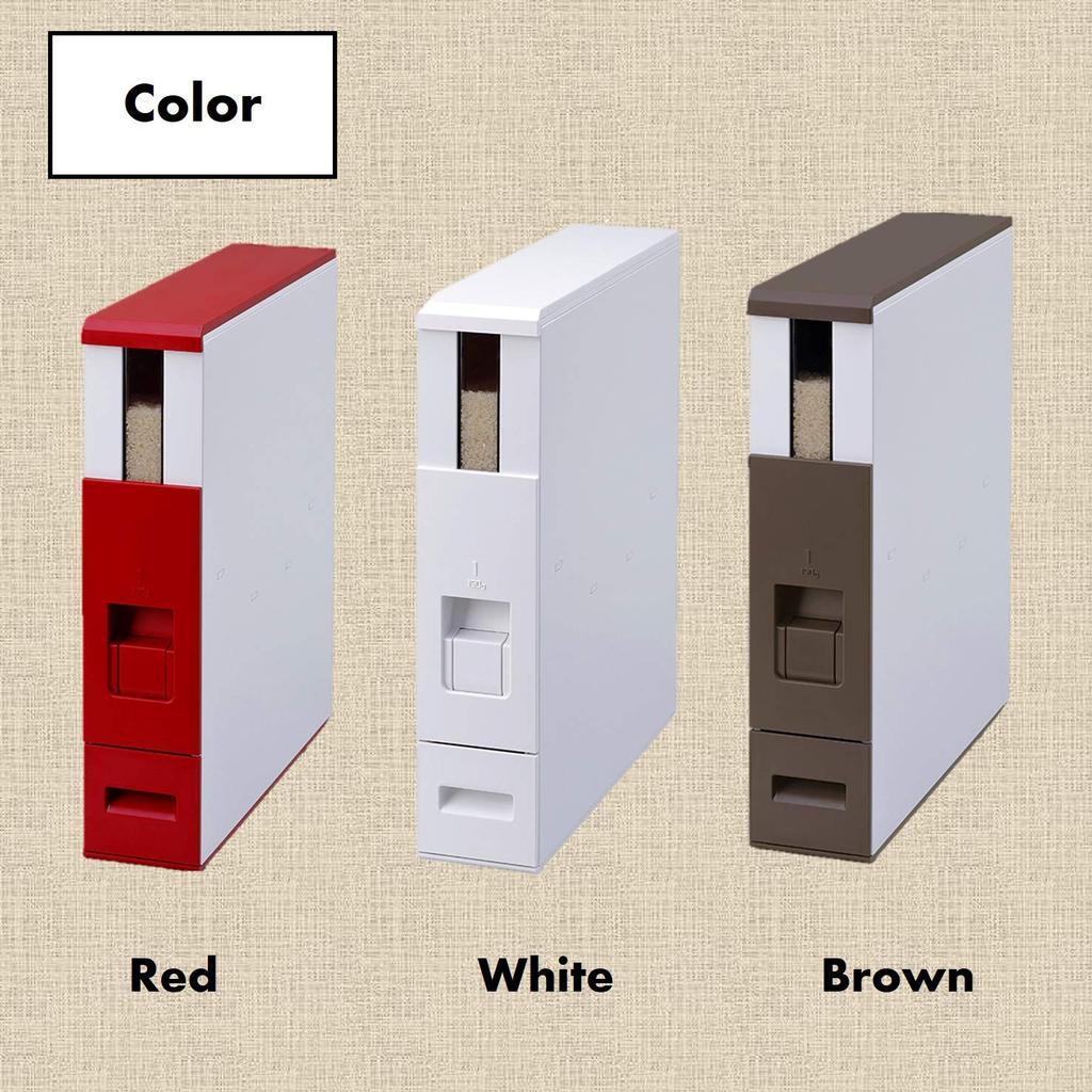 MK Seiko Rice Bottle 6kg Slim Width 10cm Made of Steel Plate Rice Stocker Lever Method Rice Ace White with Casters (Sturdy/Rust Resistant) RCB-06SW