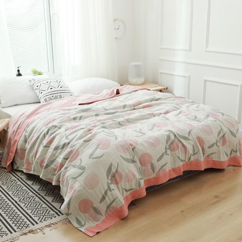 Five-Layer Pure Cotton Gauze Towel Blanket - Lightweight Summer Cover for Adults