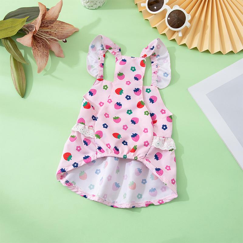 Pet Summer Puppy Dog Cat Cute Fresh Floral Dress Comfortable Pet Skirt