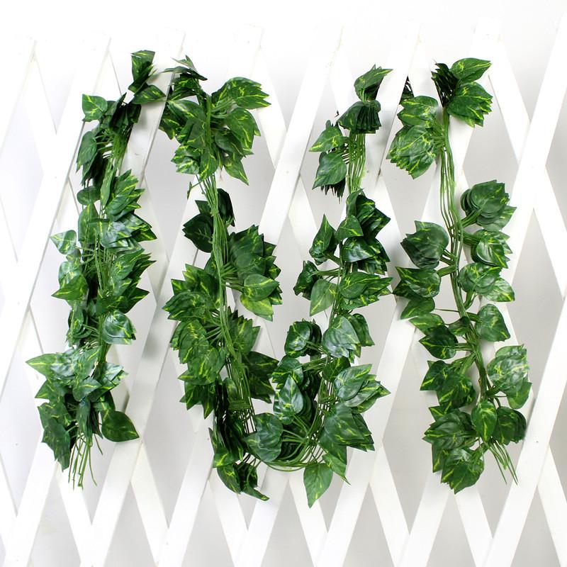 1/2M Artificial Rattan Strips Plant Simulated Leaves Indoor and Outdoor Decoration Plant Home Wall Hanging Decoration