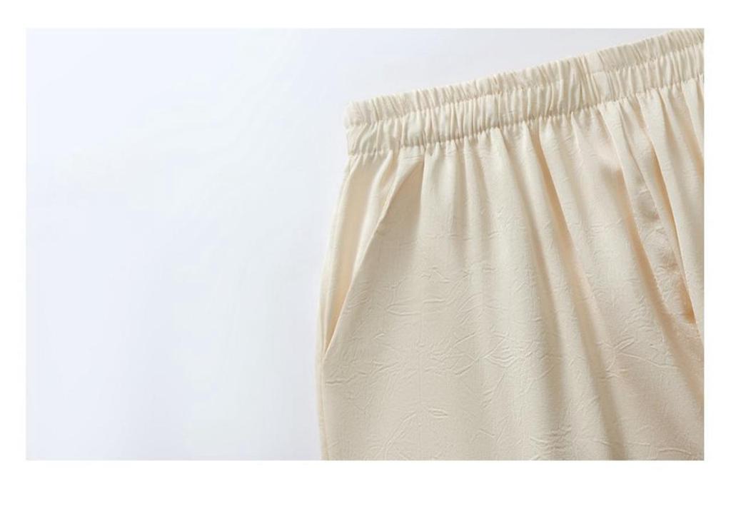 Pantalons stylés à taille haute, coupe ample, raccourcis, jambes larges, pour femmes d'âge moyen et âgées - Confort Printemps/Été