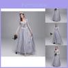 Elegant Grey Halloween Costume For Women With Distressed Skeleton Design For Parties