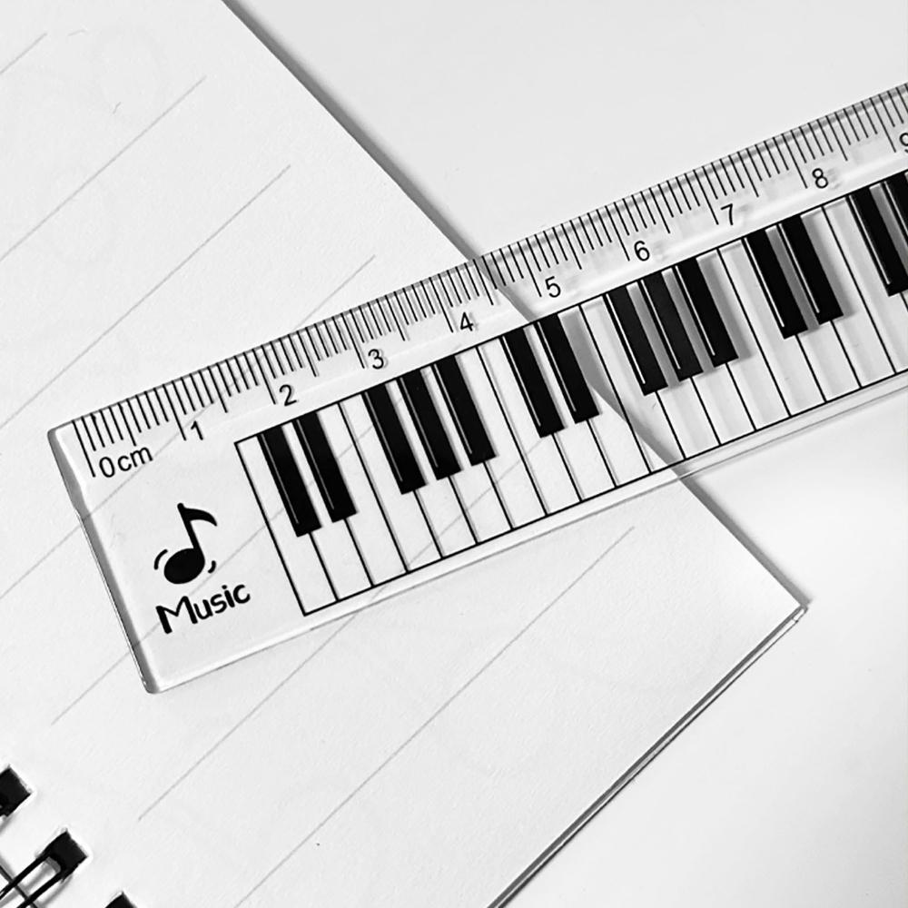 2pcs Creative Piano Keyboard Rulers Centimeter Scale 15cm Transparent Ruler Student Back To School Stationery