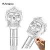 Silver Resin Skull Head Walking Cane Fashion Decorative Steel Walking Stick Gentleman Elegant Cosplay Cane Knob Crosier 92cm