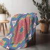 Psychedelic Geometric Tribal Pattern Blanket Abstract Colorful Throw Blanket Boho Bedspread Festival Blanket Home Decor