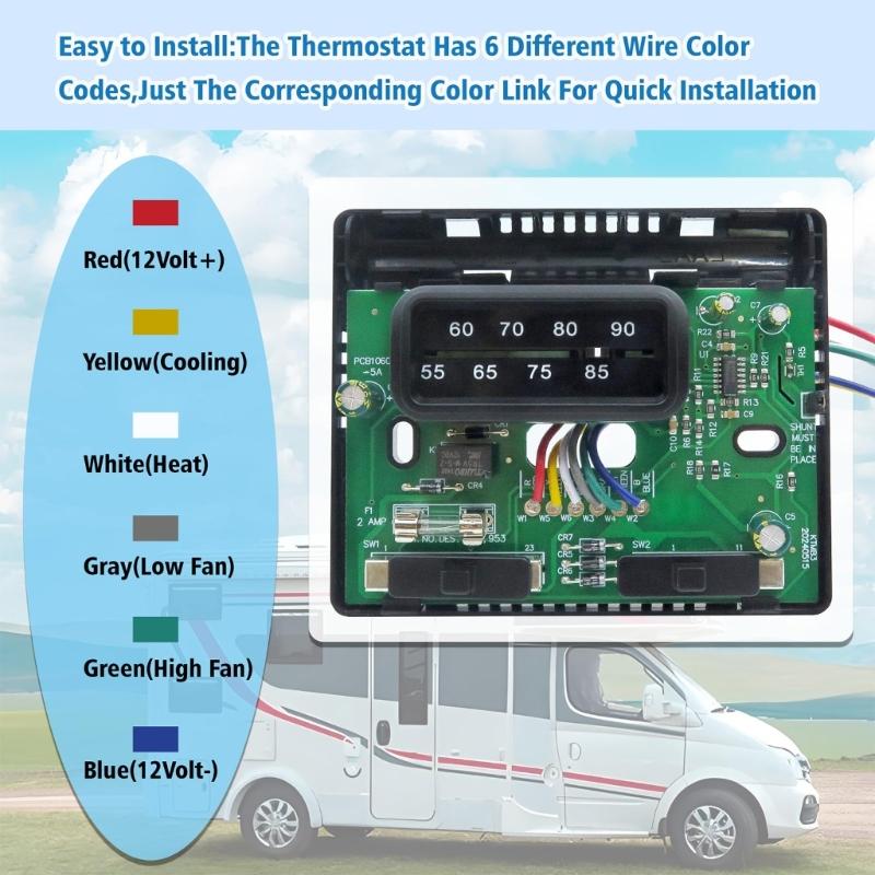 RVs Climate Control Unit Replace 7330F3852 RVs Air Conditioner Thermostat For Quick Setup And Easy Operation