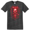 Skull T Shirt Red Crystal Horns Floral Design Cool Graphic Tee