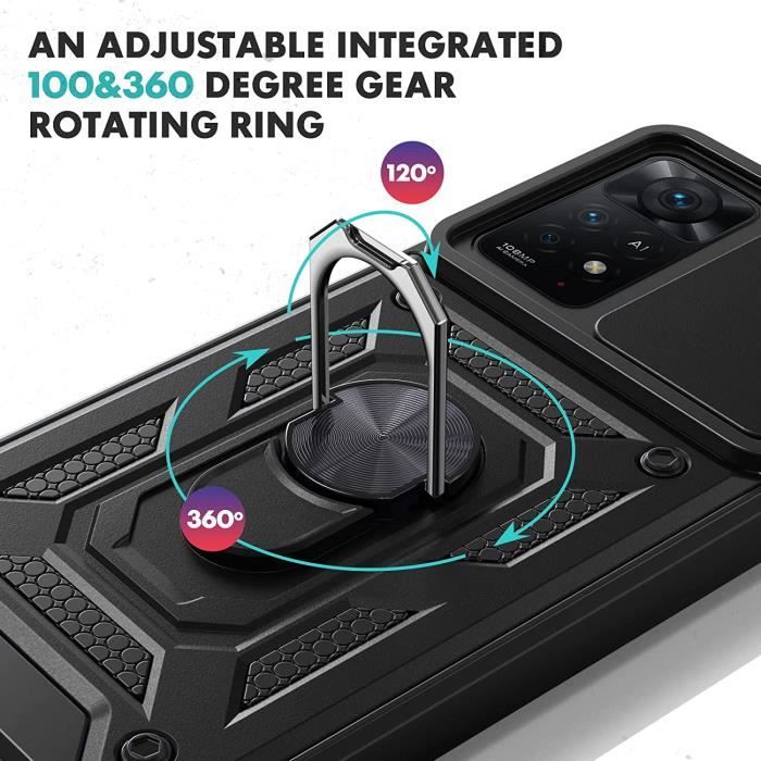 Coque - Xiaomi - Redmi Note 11 Pro - Noir - Souple - 2 Verres Trempés
