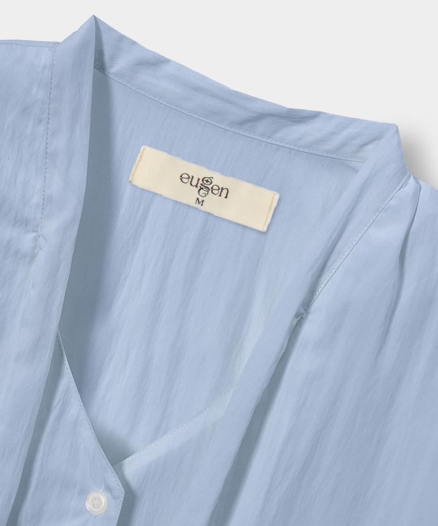 Yujen Soft Tie Button Blouse_Sky Blue
