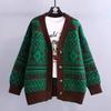 Autumn New Top Knitted Jacket V-neck Sweater Women's Loose Lazy Style Versatile Sweater Cardigan