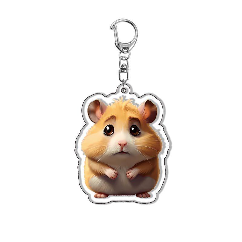 HOT !!! Hamster Acrylic Keychain Cute Sad Lovely Mobile Phone Backpack Pendant