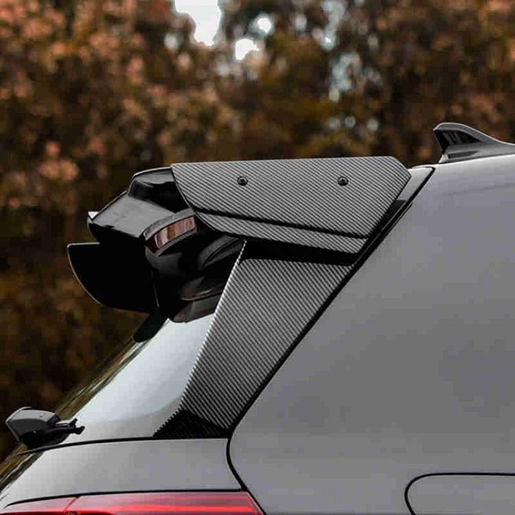 Compatible with Golf 8 MK8: Oettinger Rear Spoiler Winglets, Side Skirts, Rear Diffuser in Glossy Black Carbon Fiber Pattern