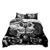 Dark Series Skull Bedding Set Gothic Style Skeleton Duvet Cover Pillowcase Room Decor for Teenagers Adult Halloween Gift