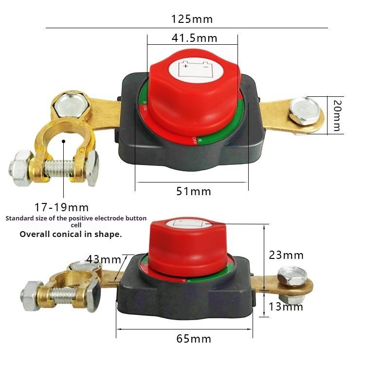 Top Post Battery Disconnect Switch 12V-48V Battery Kill Switch Negative On/Off Battery Switch for Cars Vehicles RVs and Boats