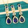 New Jewelry Sets In Europe and The United States Tanzanite Zircon Europe and The United States Light Luxury Jewelry Set Street Photo