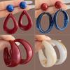 2025 New Retro Hong Kong Style Colorful Earrings: Luxury, High-End Studs, Exaggerated Fashion for Women