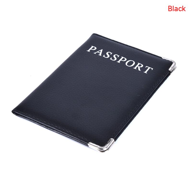 

Casual Pu Leather Passport Covers Travel Id Card Passport Holder Wallet Case чорний