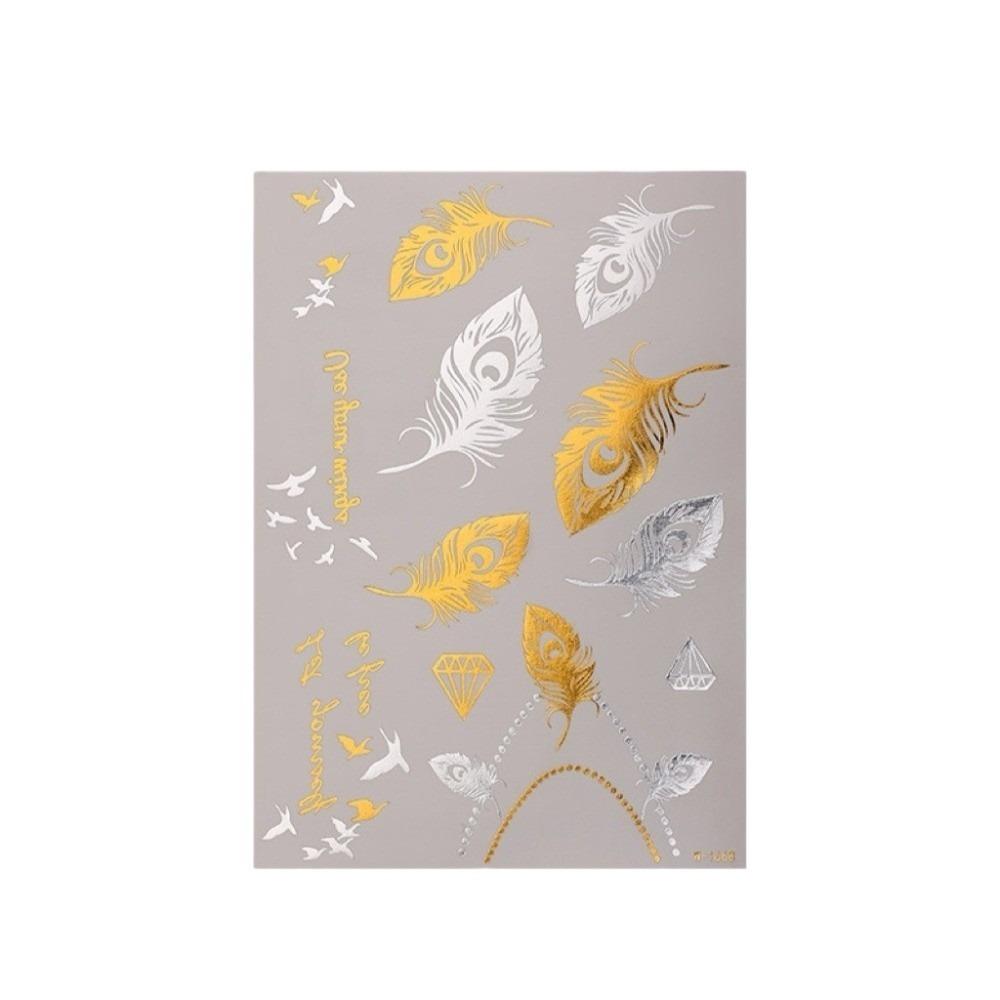 

India Flower Totem Bronzing Henna Tattoo Stickers Butterfly Snake Gold Henna Tattoo Decals Girls Style E