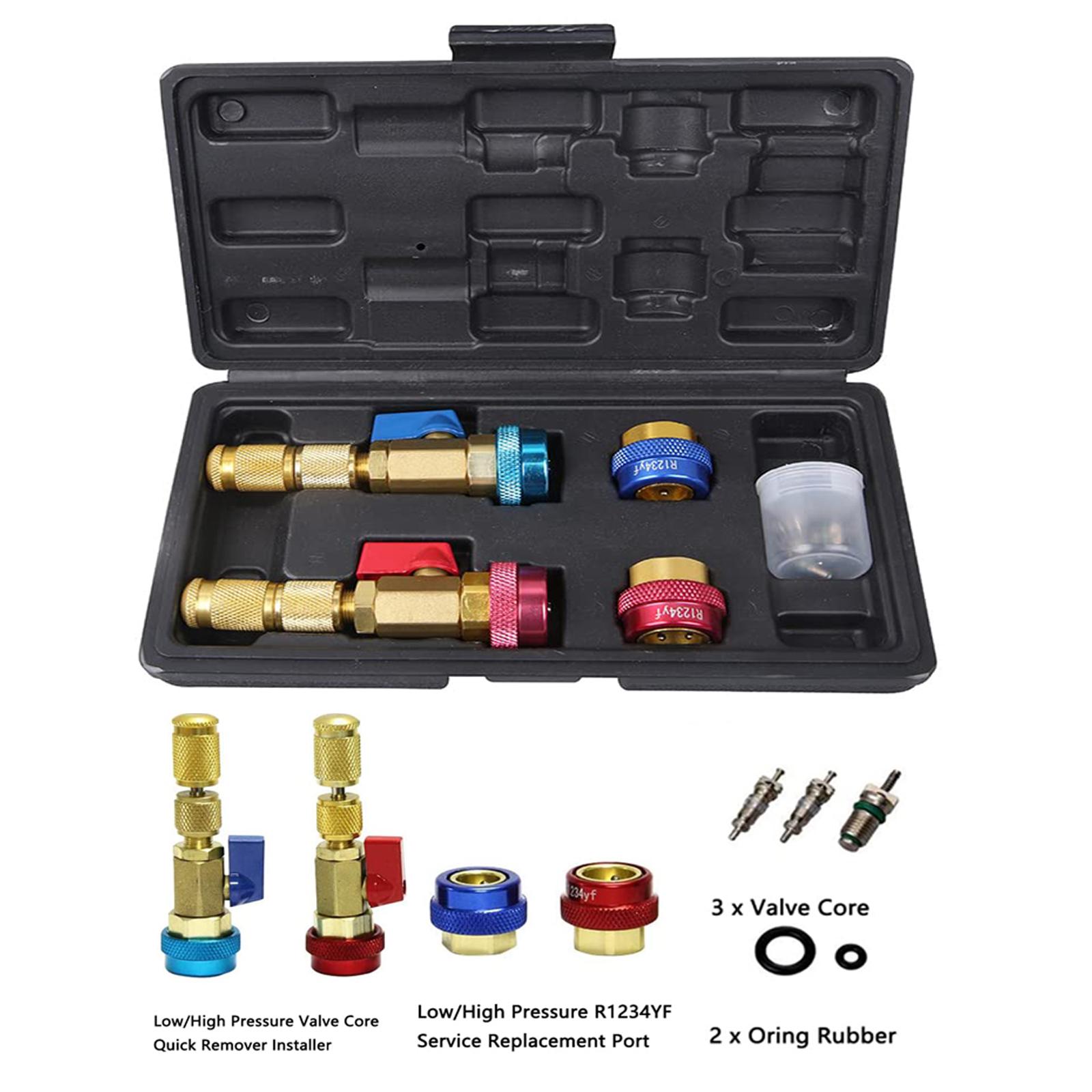 

Automotive AC R134A R1234YF Valve Core Remover and Installer Tool Set, for Standard and JRA Valve Core Couplers