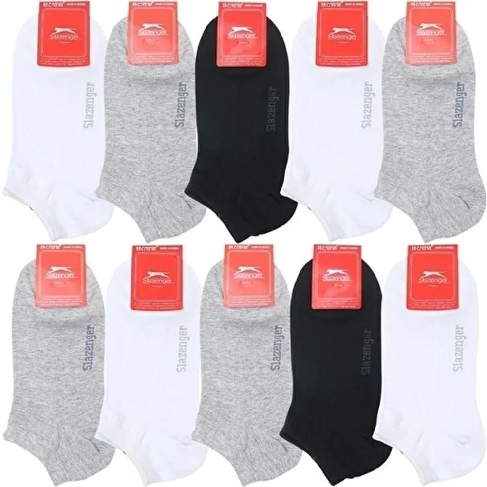 Women s Slazenger Plain Ankle Sneaker Socks 10 Pairs 10 pairs of black