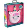 Haut parleur licorne Sweet Dreams bluetooth, chargeur inclus, 85db, réglage du volume, ventouse de suspension, microphone inclus