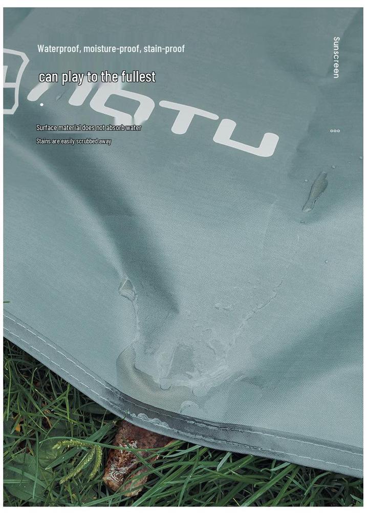 Waterproof Camping Tent Ground Mat with Sunshade & Four-Corner Webbing