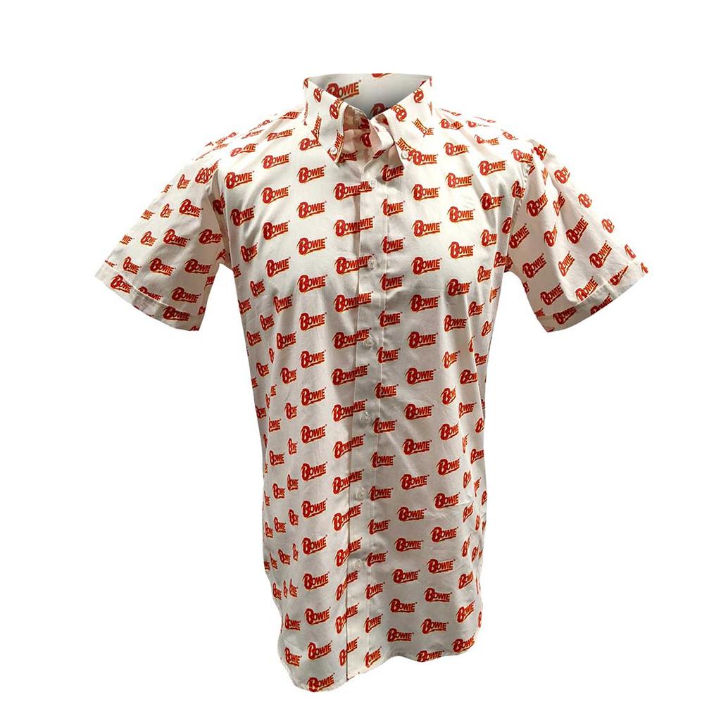 David Bowie Unisex Adult All Over Logo Shirt
