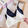 Lace French Seamless Triangle Cup Underwear Thin Small Breasts Gather Comfortable No Steel Ring Bra Sexy Lace