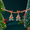 Design Sense Herz Weihnachtsmann Hängeohrringe für Damen Exquisite Emaille Lebkuchen Weihnachtsbaum Ohrringe Feiertagsschmuck Geschenk