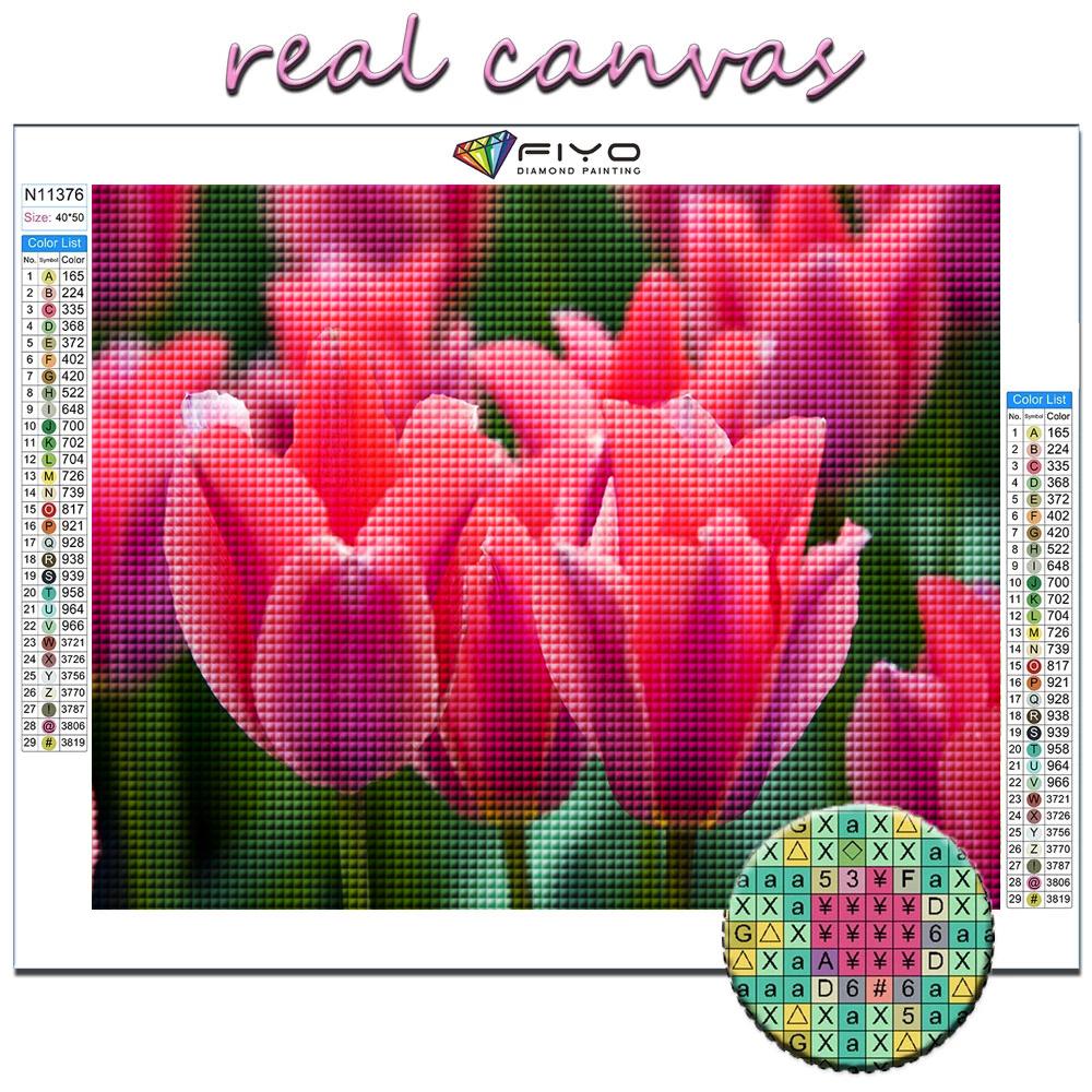 Peinture diamant 5D à faire soi-même, broderie de fleurs, tulipes, mosaïque, décoration de la maison